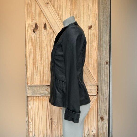 Kenneth Cole Reaction Black Soft Leather Zip Jacket~S~ - Picture 3 of 7